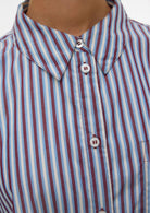Aware Camicia Donna Parina Azzurra A Righe Bordeaux E Bianche 10326180 Allure ZINFANDEL/BIRCH VERO MODA 