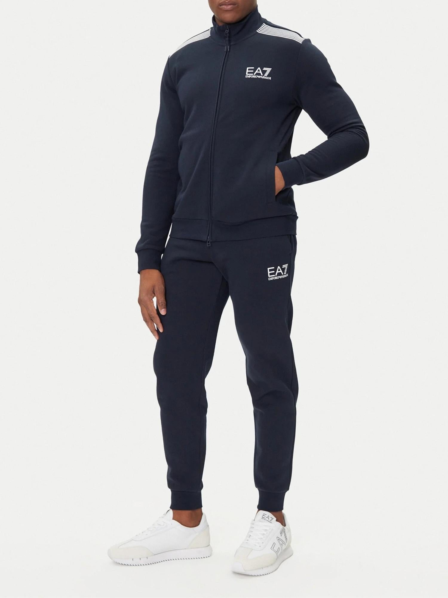 EA7 Emporio Armani Tuta Uomo con zip Blu Slim Fit 7M000966 AF10377 UB102 EA7 EMPORIO ARMANI 