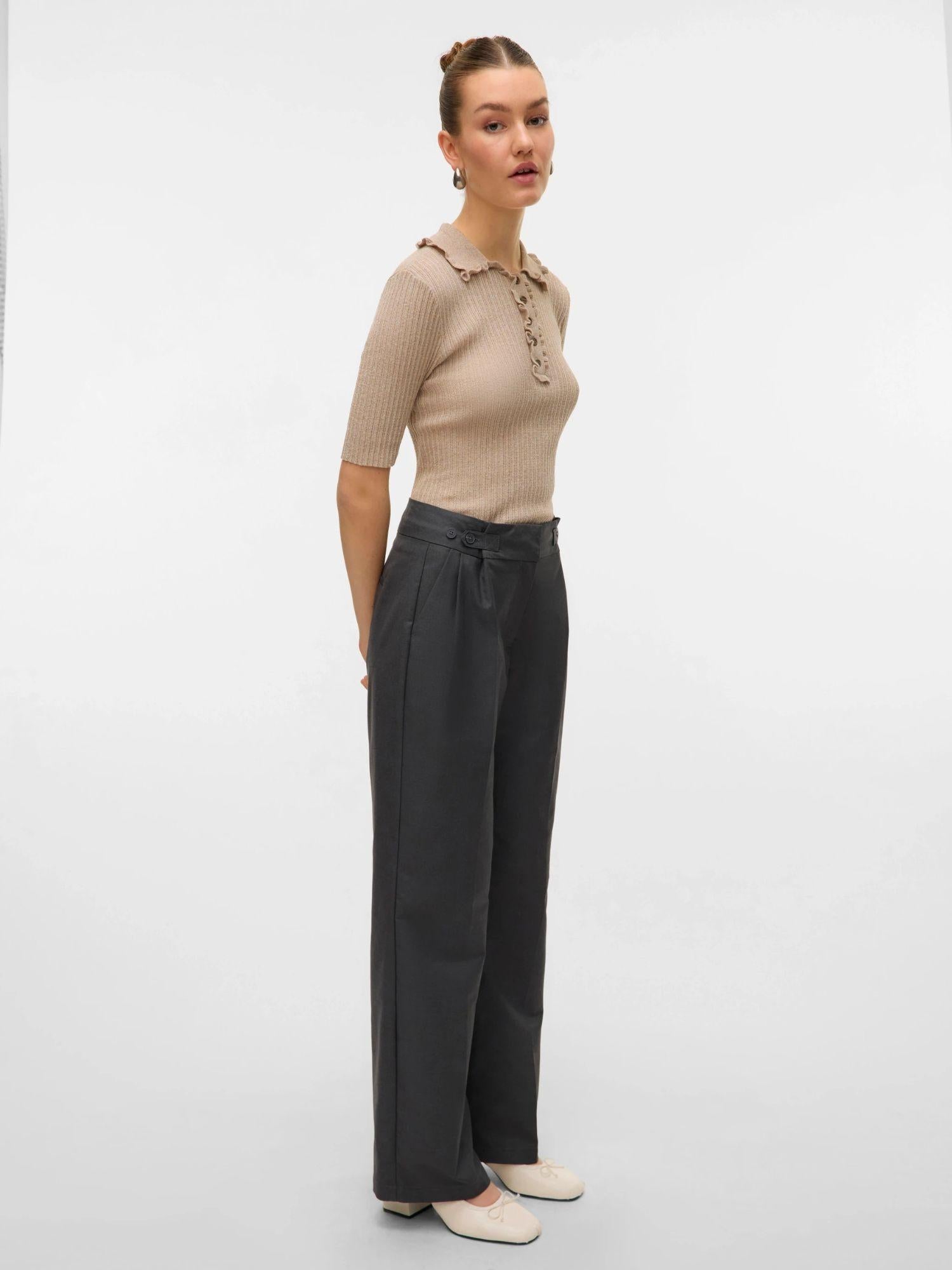 Vero Moda Pantaloni Formali Donna Nikki Dark Grey Melange 10332058 Dark Grey Melange VERO MODA 