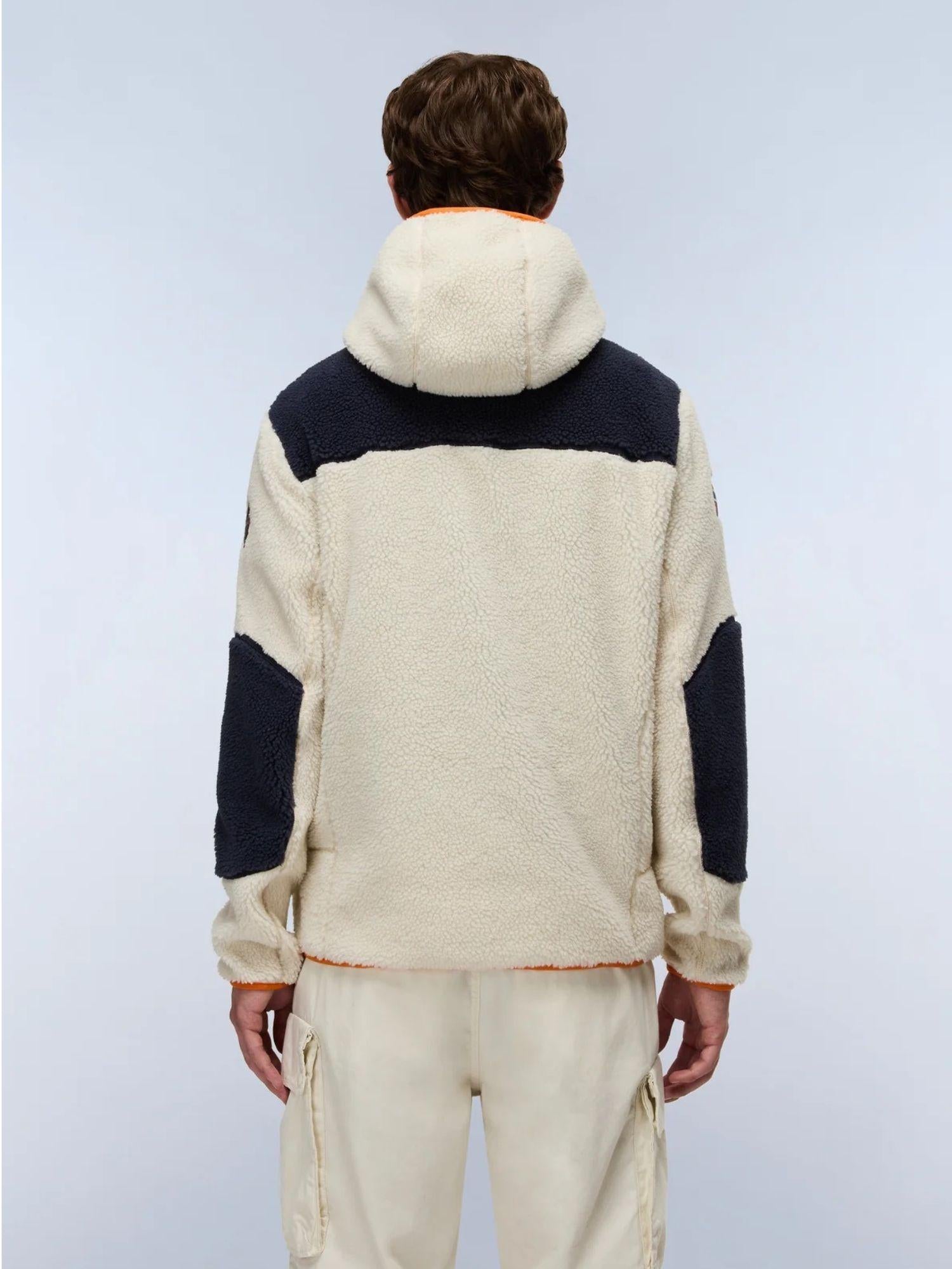 Napapijri Felpa In Pile Multicolour Con Cappuccio E Zip Yupik Da Uomo NP0A4GNS MM9 NAPAPIJRI 