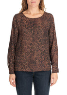 Diana Gallesi Blusa Donna Marrone Animalier 2446R002996N 1 DIANA GALLESI 