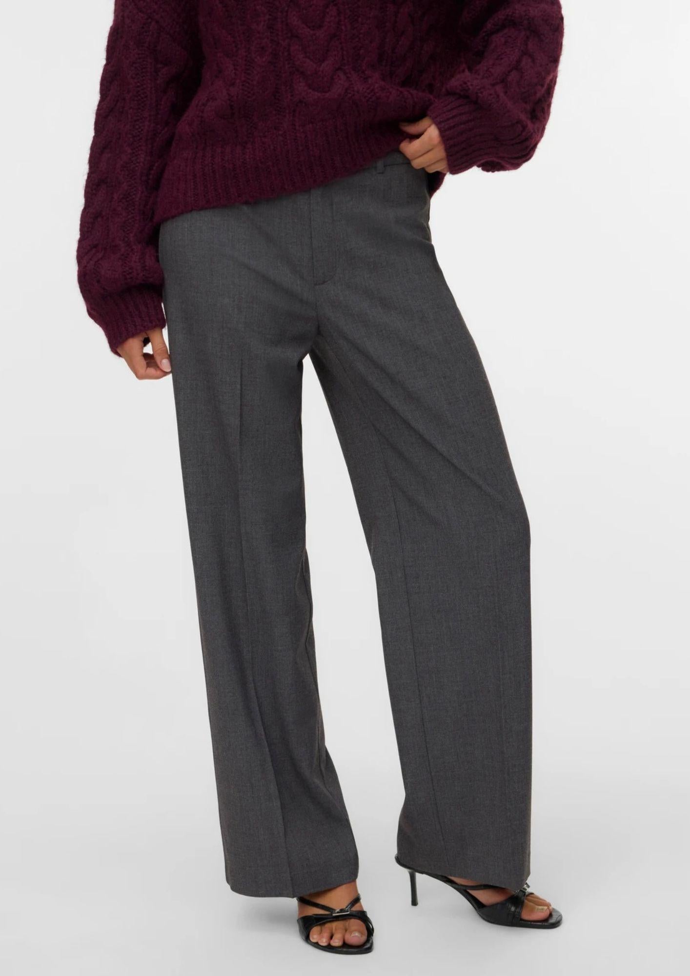 Vero Moda Pantalone Donna Texas Grigio 10334103 Dark Grey Melange VERO MODA 