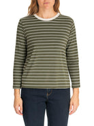 Diana Gallesi T-Shirt Donna Militare e Bianco Latte G036R100646N 44 DIANA GALLESI 