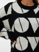 Vero Moda Maglione Donna Love Nero 10331432 Black W. BIRCH BIG LOVE VERO MODA 