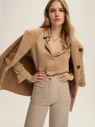 Emme Marella Camicia In Raso Martellato Donna Fleres Miele 2525116042200 003 EMME MARELLA 