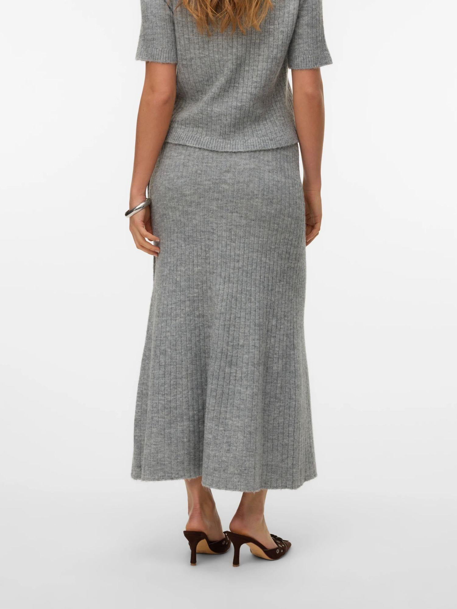 Vero Moda Gonna Midi Donna Sally Light Grey Melange 10334898 Light Grey Melange VERO MODA 