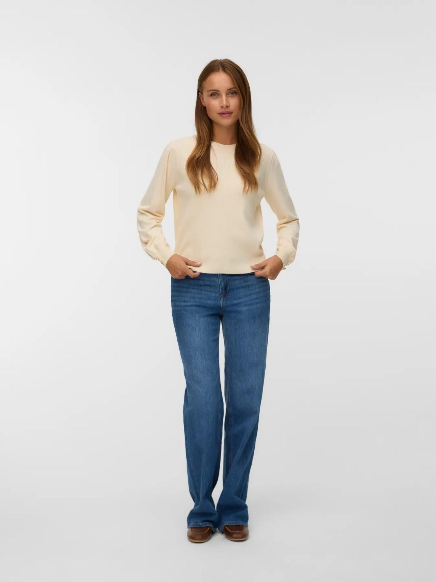 Vero Moda Maglione Donna Hollykaris Birch 10331441 Birch VERO MODA 