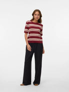 Vero Moda Maglione Donna Carmelia In Maglia Syrah W. Rose Elegance Birch 10330825 Syrah VERO MODA 