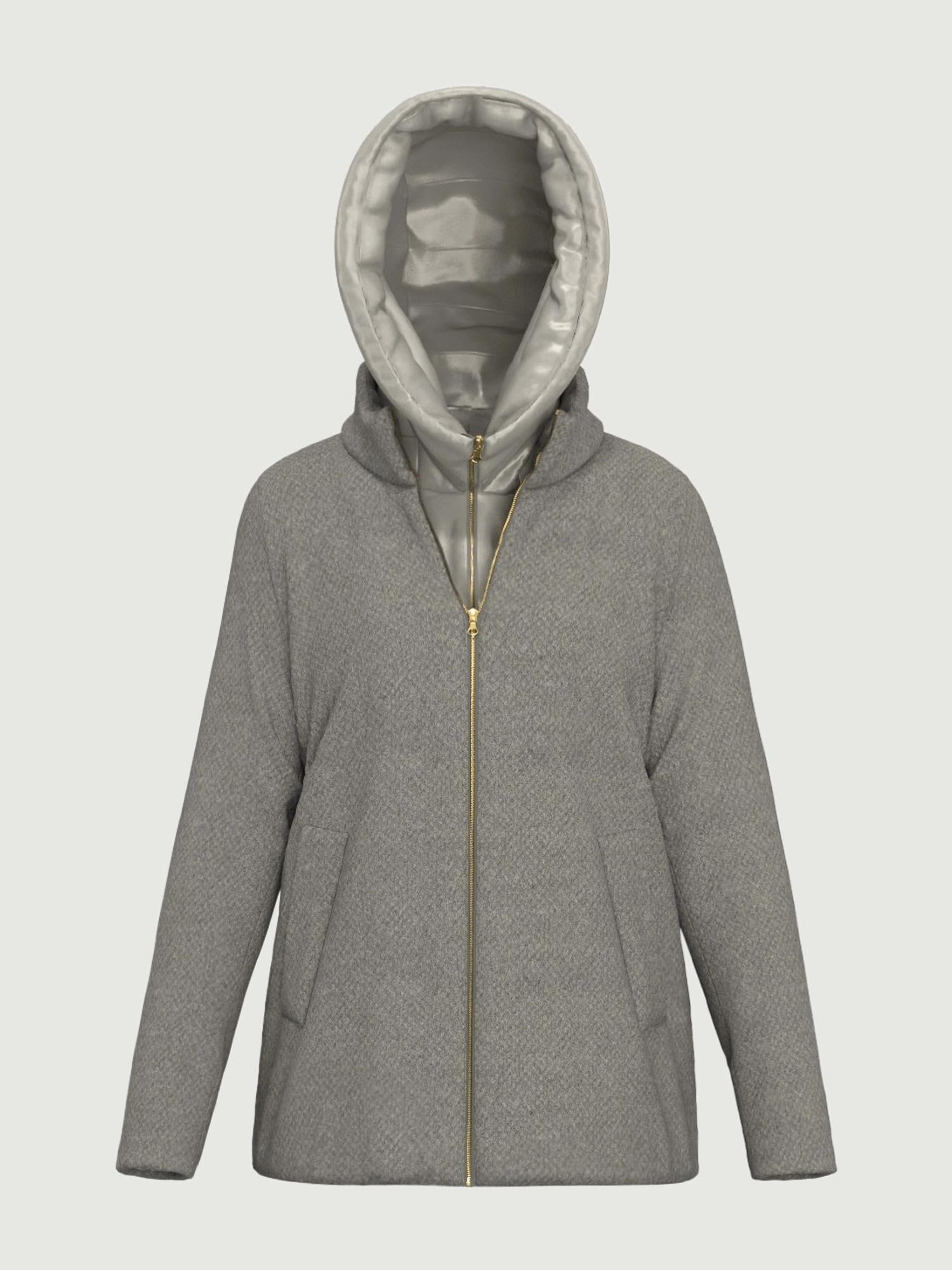 Emme Marella Giaccone Imbottito in Panno Soft Donna Sorriso Grigio Chiaro 2525486182200 010 EMME MARELLA 