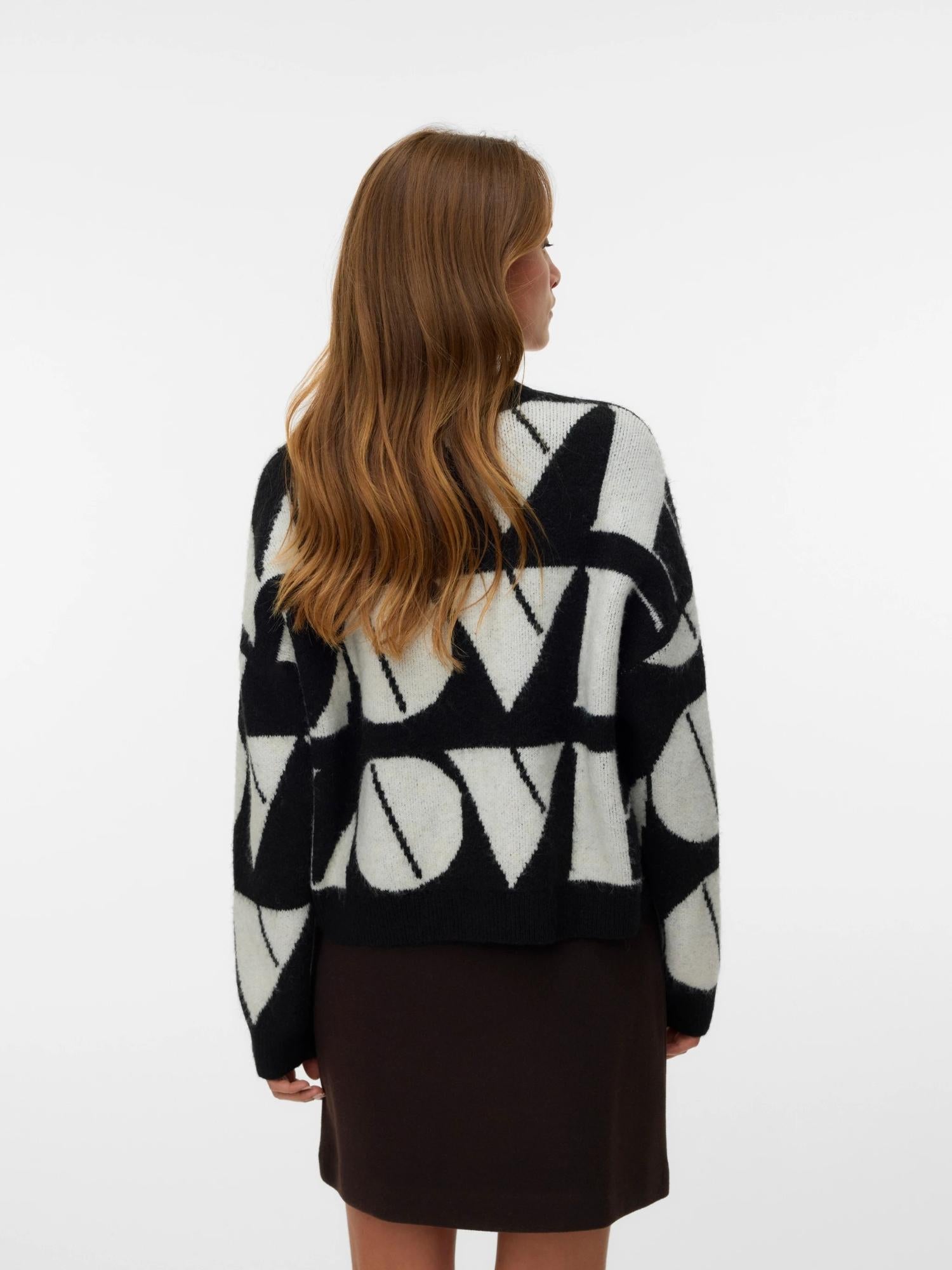 Vero Moda Maglione Donna Love Nero 10331432 Black W. BIRCH BIG LOVE VERO MODA 