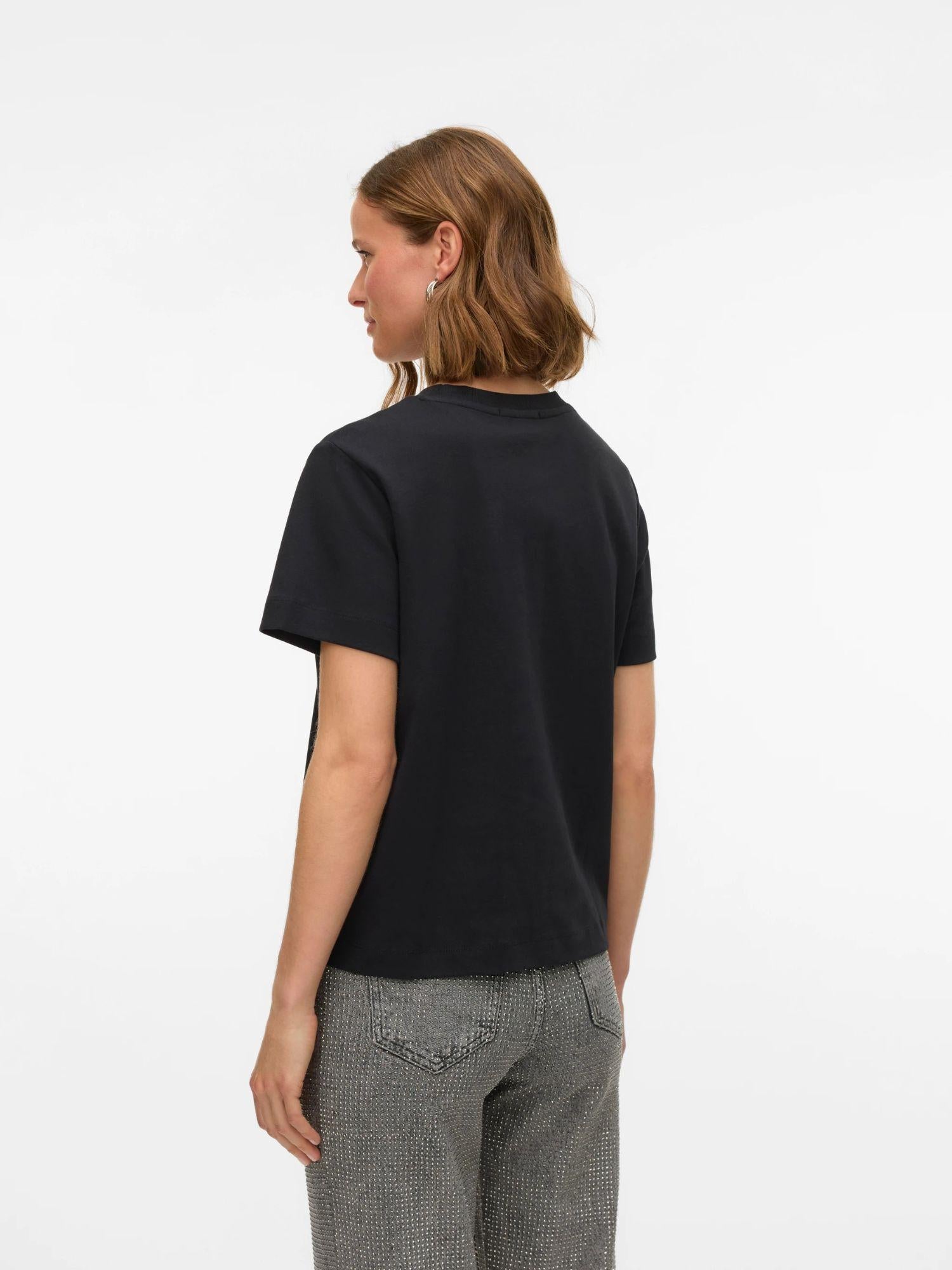 Aware T-Shirt Donna Awnaima Nero 10294544 Black VERO MODA 