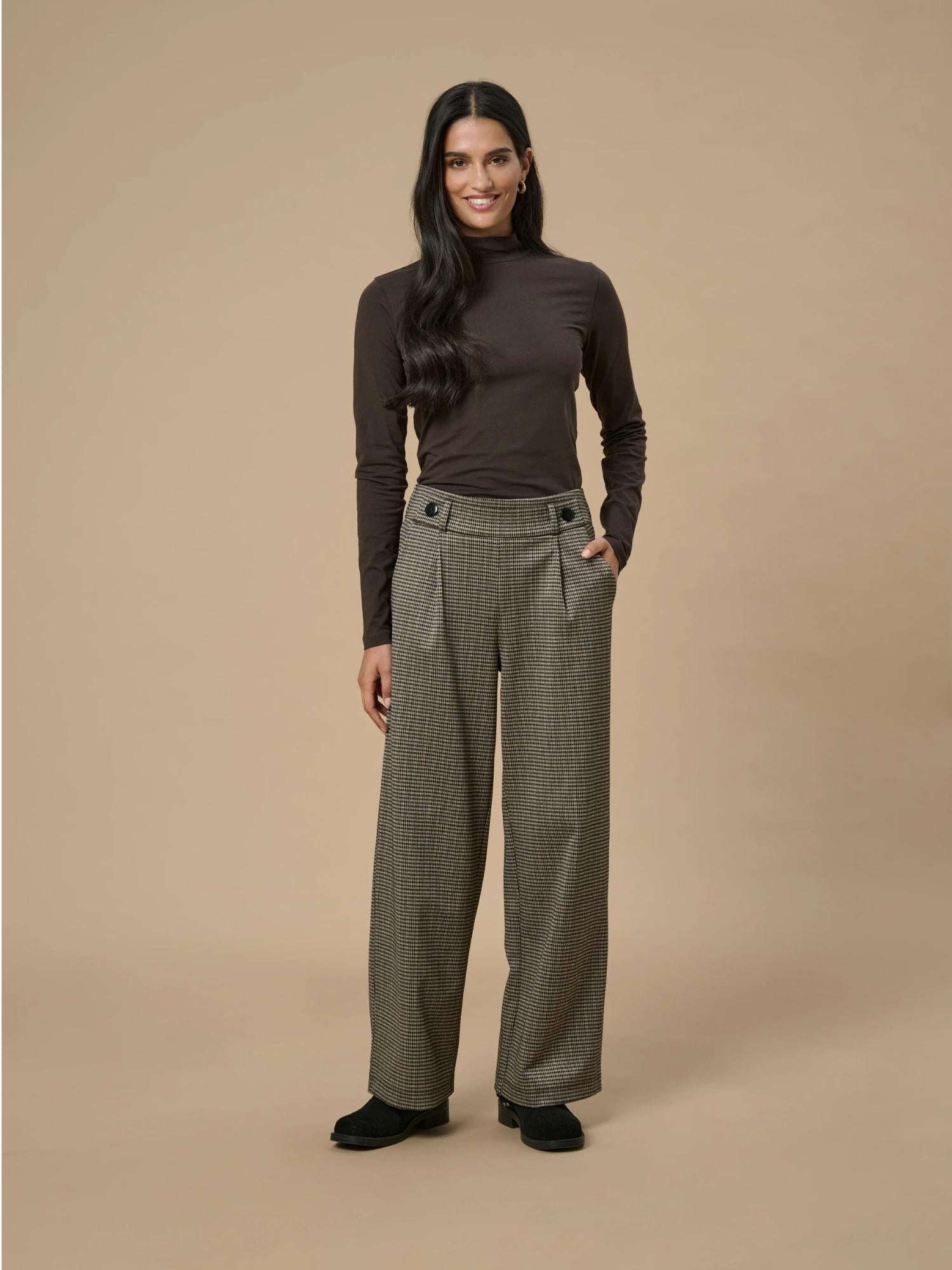 JACQUELINE DE YONG Jacqueline De Yong JDYGEGGO Wide Leg Fit Pantaloni Donna Cobblestone Pantalone
