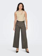 JACQUELINE DE YONG Jacqueline De Yong JDYGEGGO Wide Leg Fit Pantaloni Donna Cobblestone Pantalone