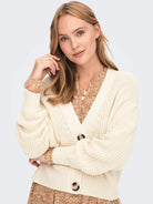 JACQUELINE DE YONG Jacqueline De Yong JDYJUSTY Cardigan Donna Bianco Eggnog Maglia