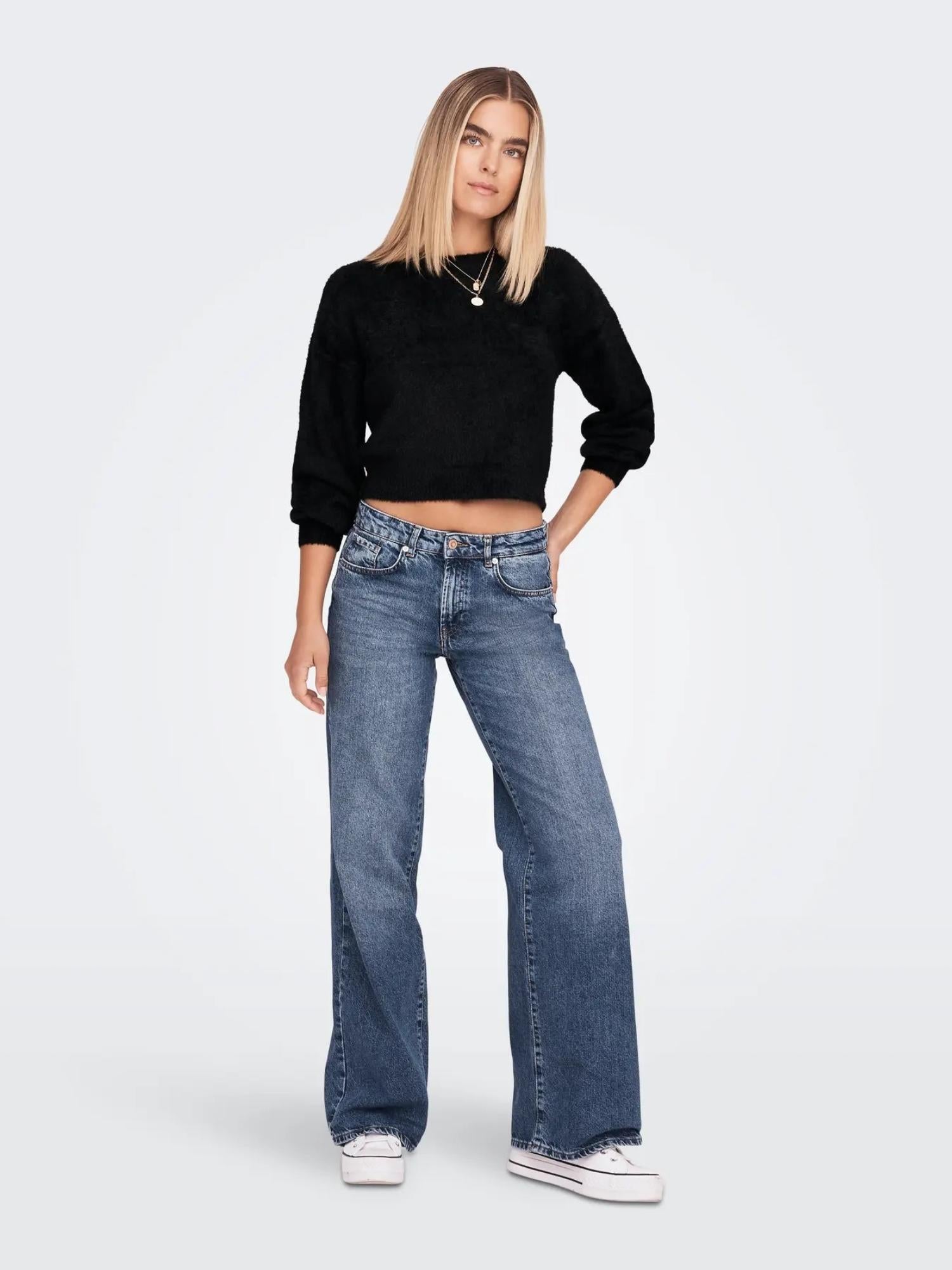 ONLY Only ONLPIUMO Pullover Donna Nero Pullover