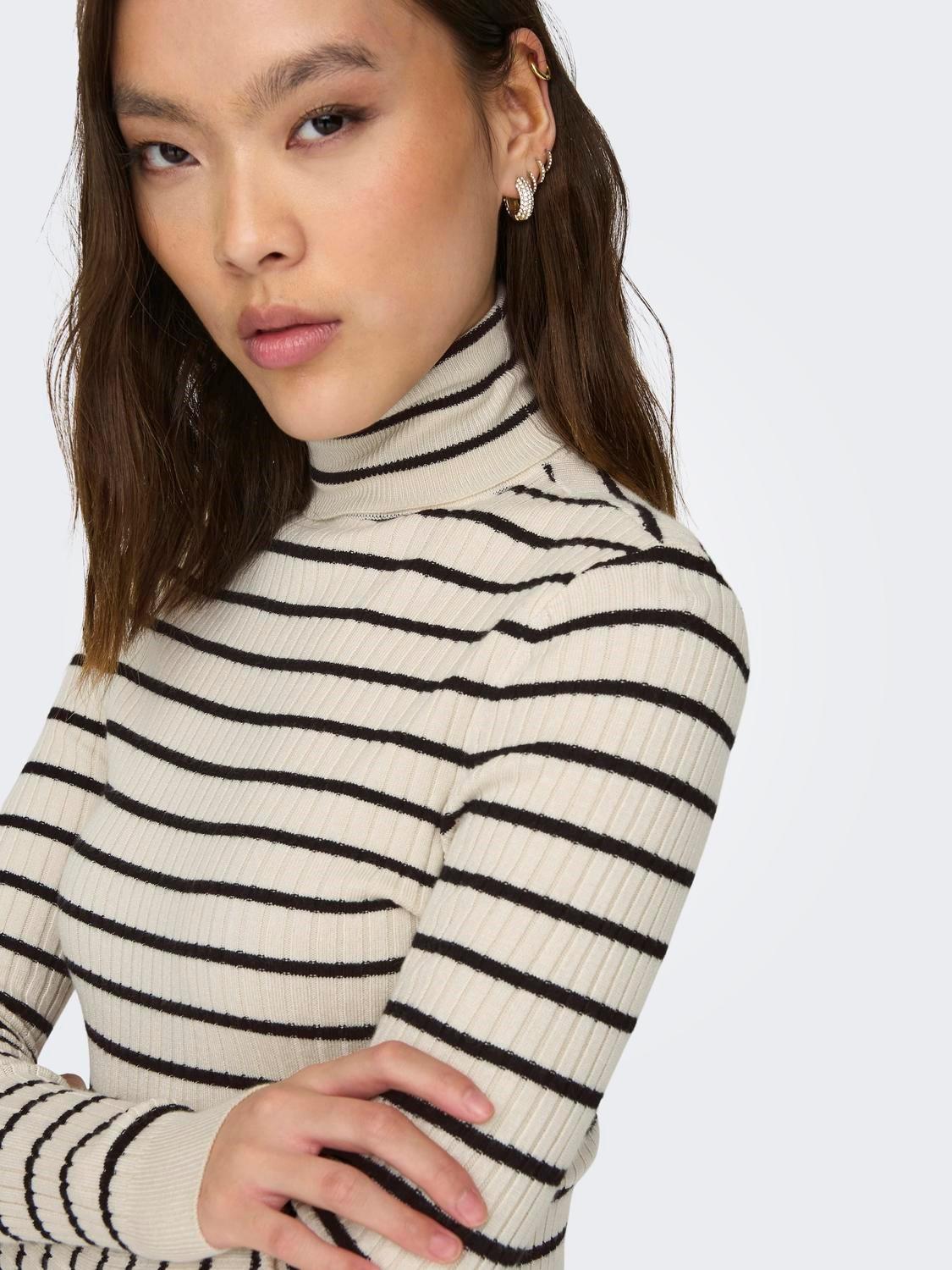 ONLY Only Pullover Donna Carol Grigio beige con fasce Pullover