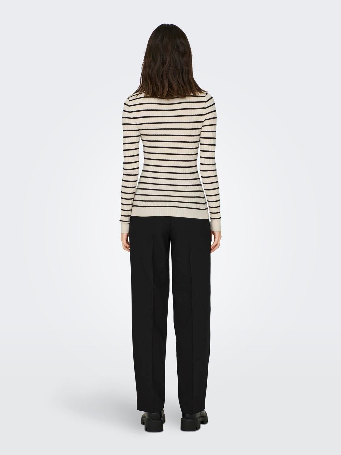 ONLY Only Pullover Donna Carol Grigio beige con fasce Pullover