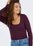 ONLY Top Donna Only Onlea Bordeaux Top