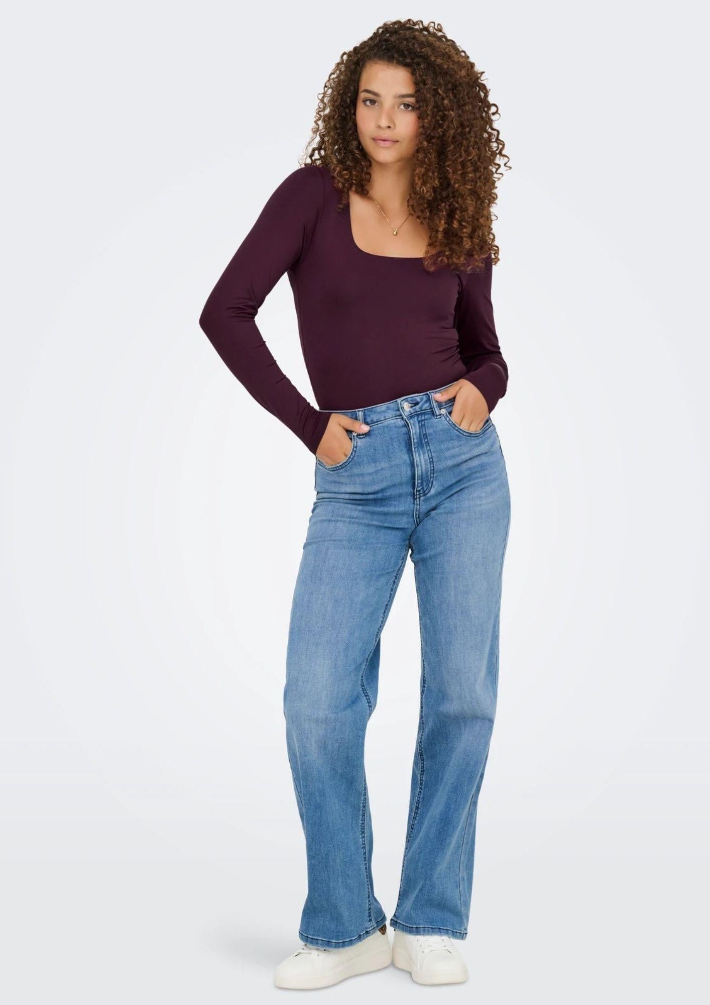 ONLY Top Donna Only Onlea Bordeaux Top
