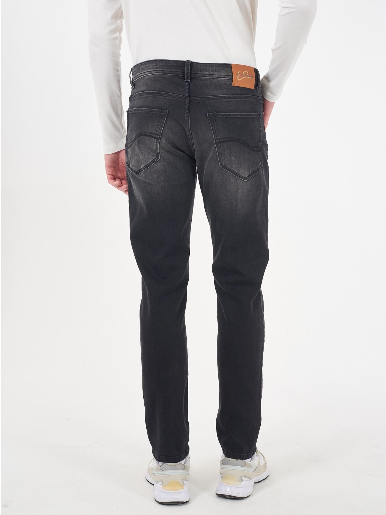 YES ZEE Yes Zee Jeans 5 Tasche Slim Fit Uomo Nero Stone Jeans