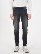 YES ZEE Yes Zee Jeans 5 Tasche Slim Fit Uomo Nero Stone Jeans