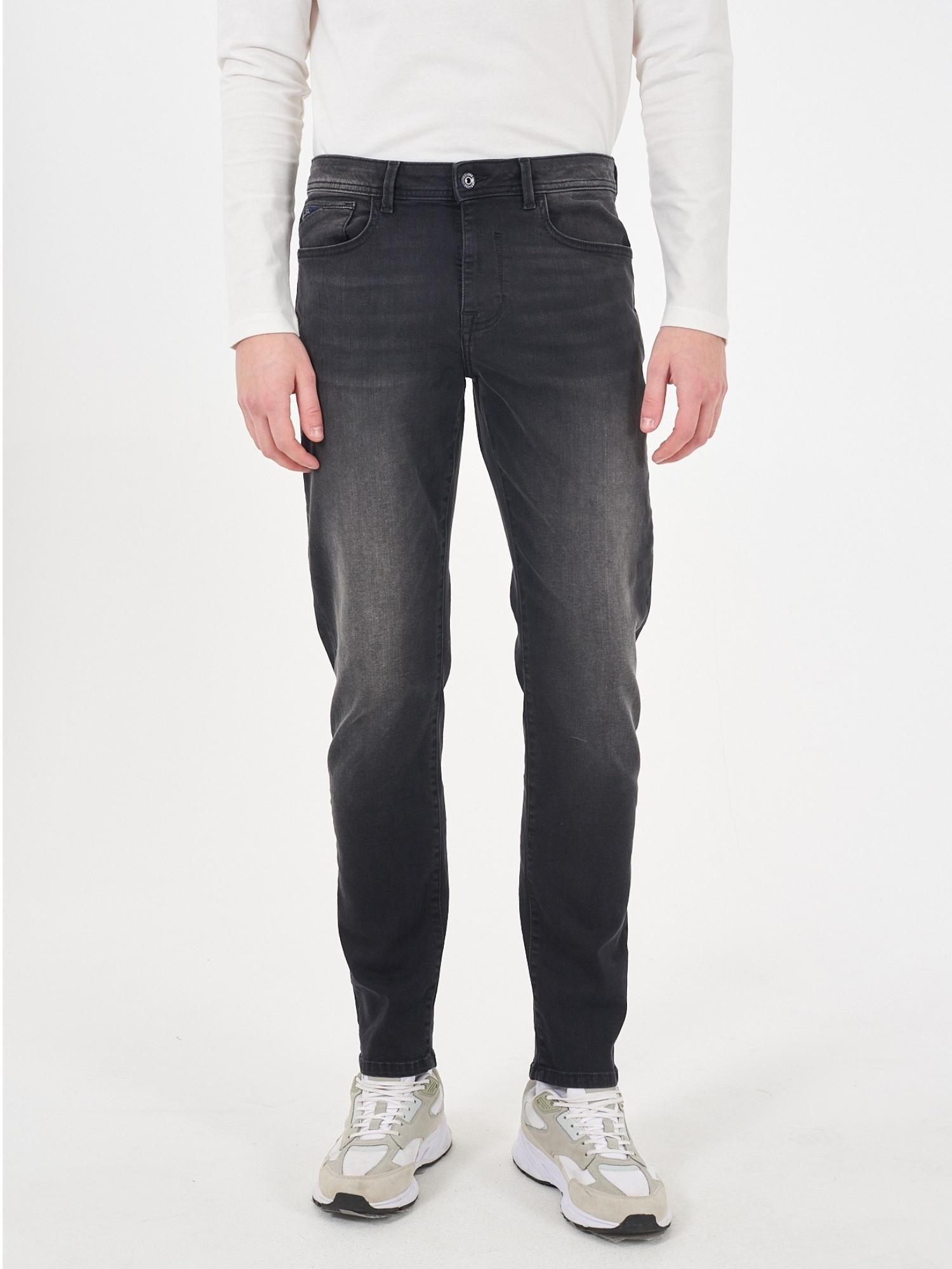 YES ZEE Yes Zee Jeans 5 Tasche Slim Fit Uomo Nero Stone Jeans